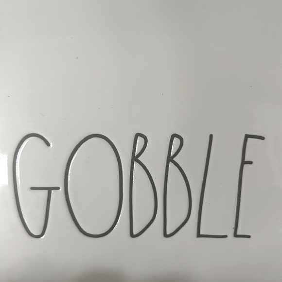 Rae Dunn  Set of 4 appetizer plates FEAST,GOBBLE, BLESSED & THANKFUL - Picture 8 of 8